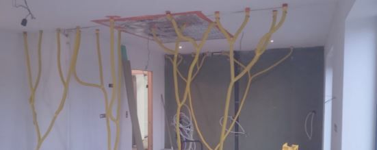 Zwevend/ gyproc plafond drogen